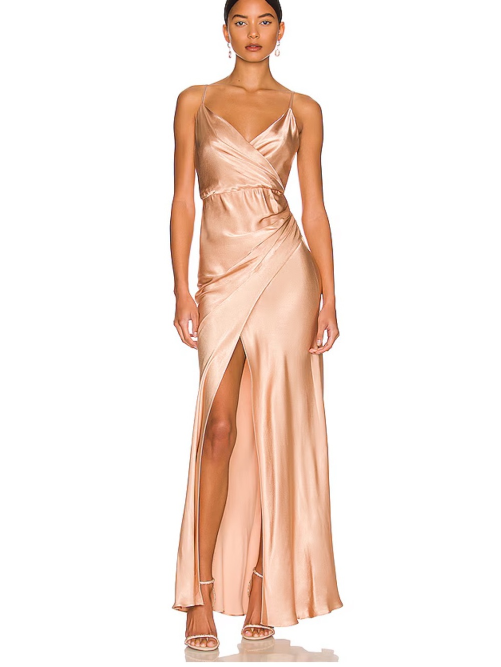 Shona Joy La Lune Cross Draped Maxi Dress in Desert Rose